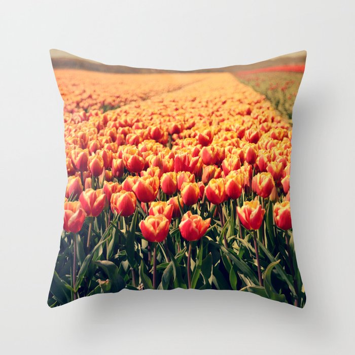 Tulips field #6 Throw Pillow