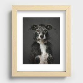 Saga, a dog portrait Recessed Framed Print
