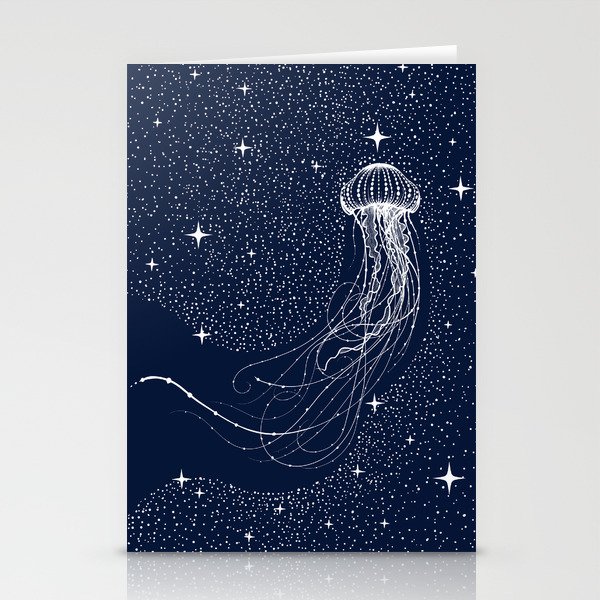 starry jellyfish Stationery Cards