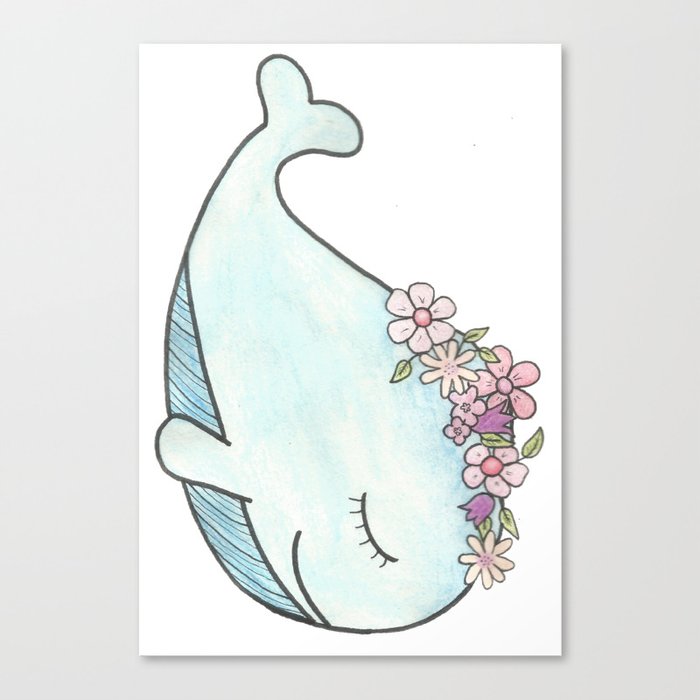 Sweet whale Canvas Print