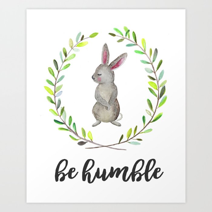 Woodland Creature Animal Tribal Nursery Bunny Baby Art