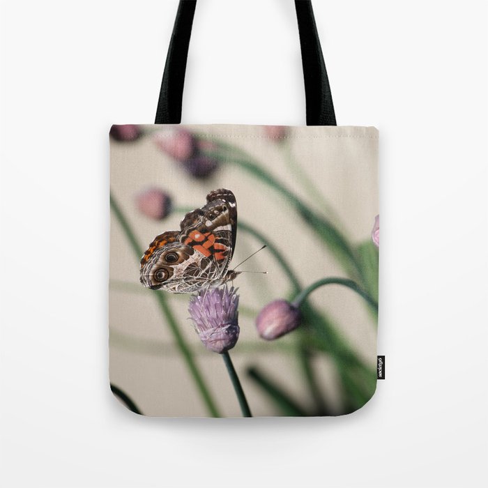 Butterfly and Chives Tote Bag