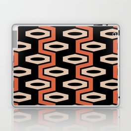 Atomic Geometric Pattern 248 Black Orange and Beige Laptop Skin