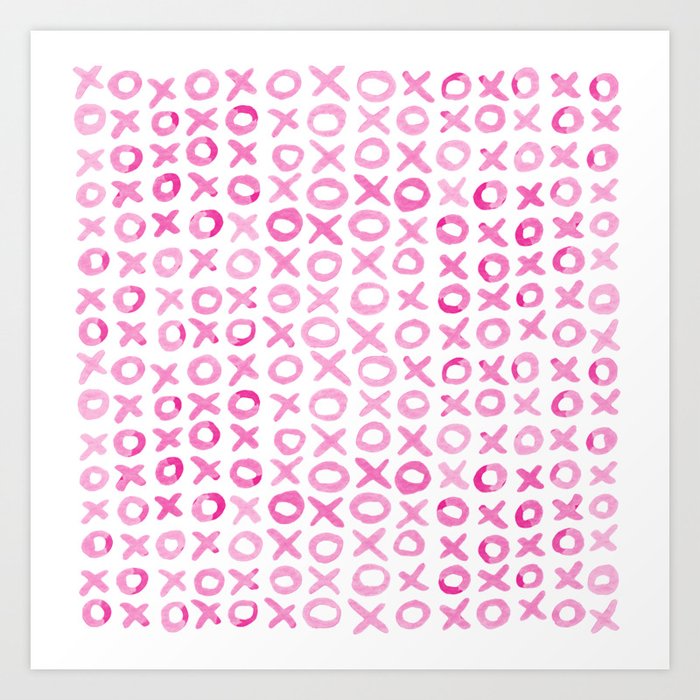 Xoxo valentine's day - pink Art Print