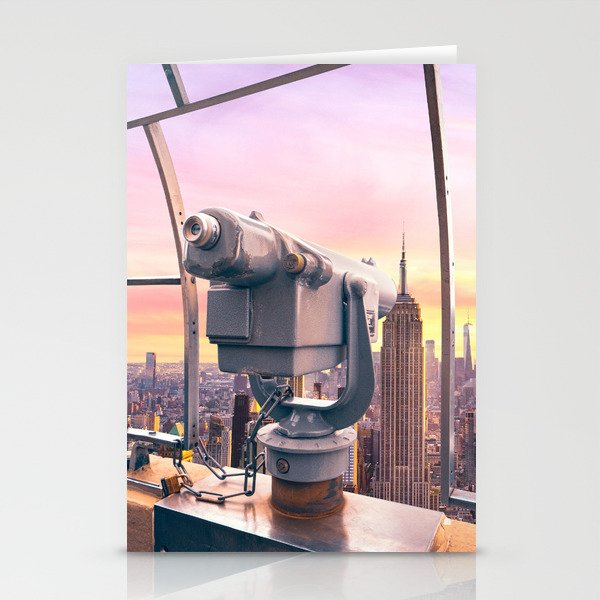 Observation Deck Over NYC Sunset Stationery Cards