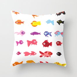 Fish collection Throw Pillow