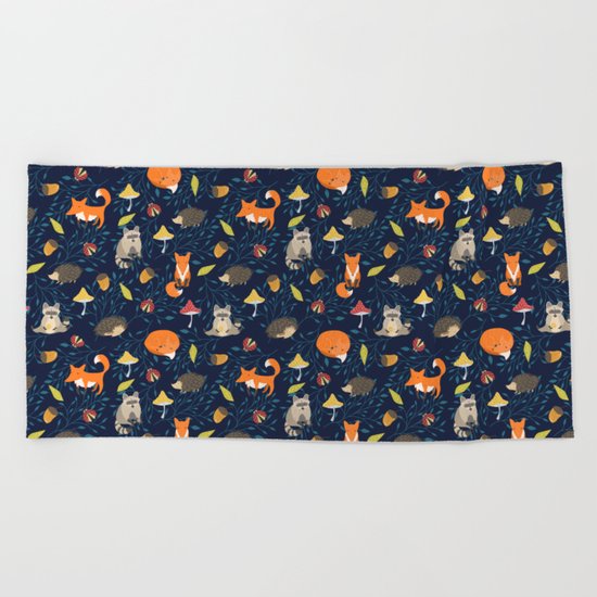 Magic forest Beach Towel