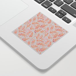 Watercolor branches - pastel orange and pink Sticker