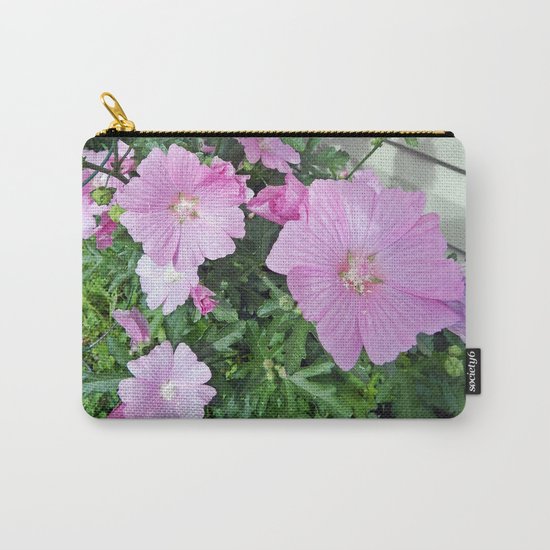 Pink Musk Mallow Bush in Bloom Carry-All Pouch