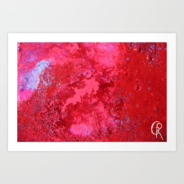 Pink Nebula Original Abstract Painting Mixed Media On Canvas