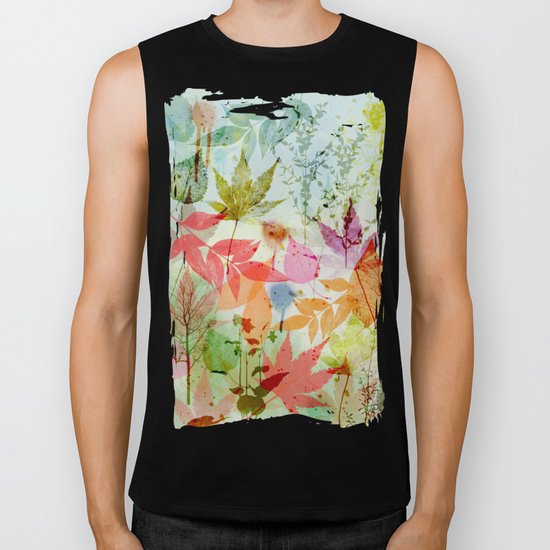 Fall impression, digital water colour art Biker Tank