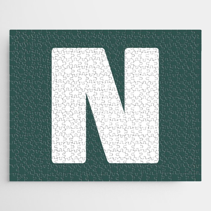 N (White & Dark Green Letter) Jigsaw Puzzle