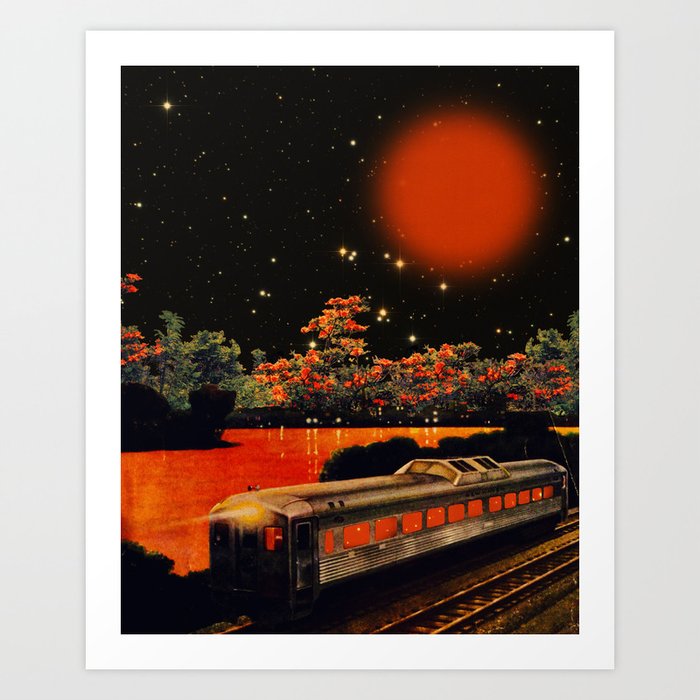 Midnight train Art Print