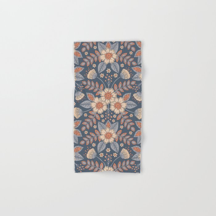 picture Peach Bath Towels And Rugs slate blue cream peach floral pattern pastel flowers leaves hand bath towel by somecallmebeth