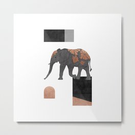 Elephant Mosaic II, Animals Metal Print