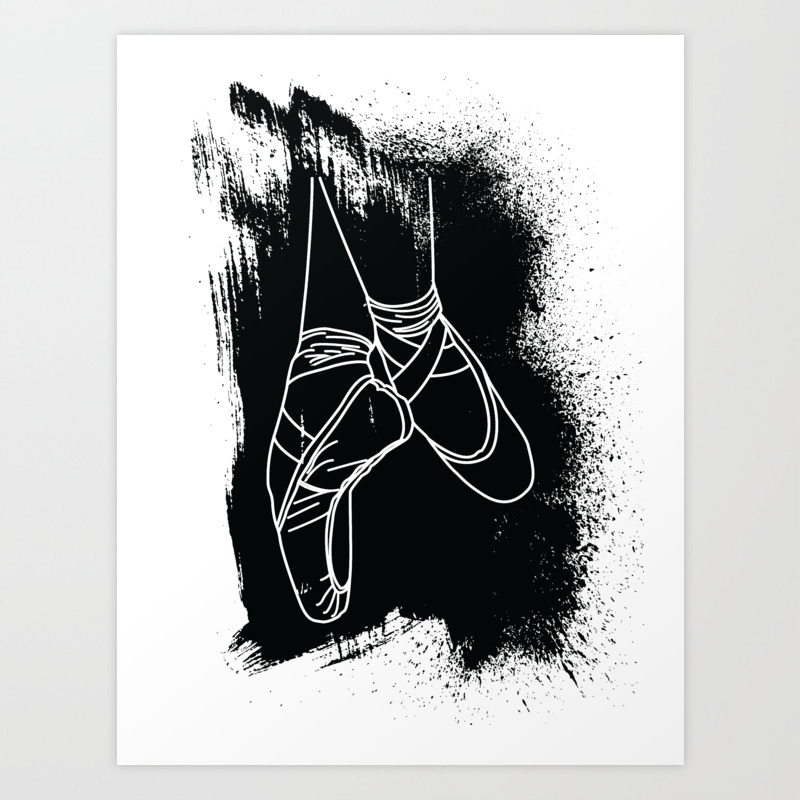 Outline Drawing Of Ballet Shoes Outline Of Ballet Pointe Shoes On Black Background Art Print By Echoesofinspiration Society6 outline of ballet pointe shoes on black background art print by echoesofinspiration