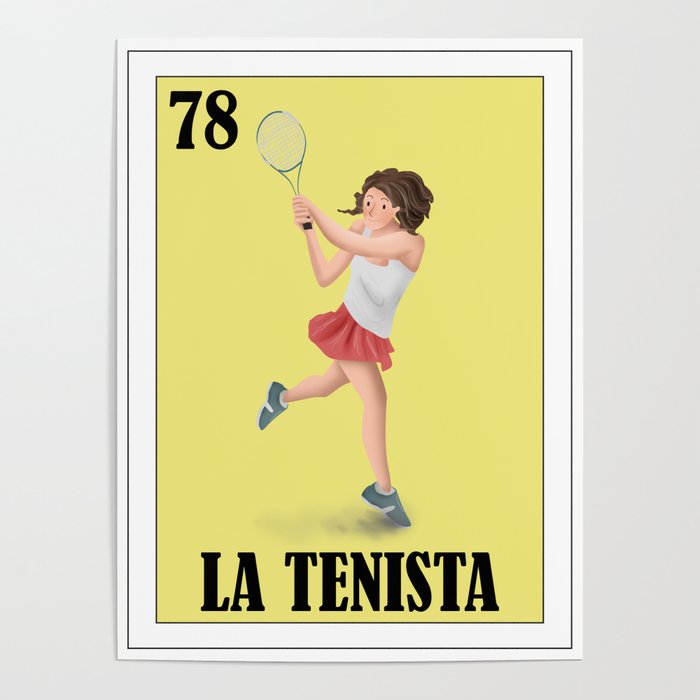 Spanish Tennis Lottery Design Mexican Bingo La Tenista Poster by