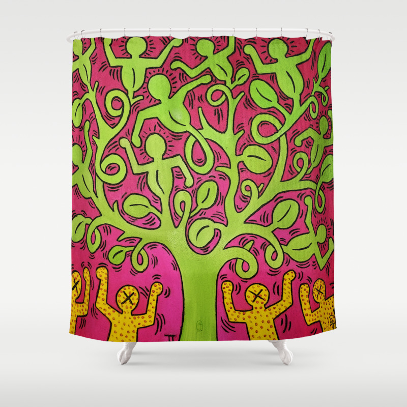 Copy Of Tree Of Life Keith Haring Shower Curtain By