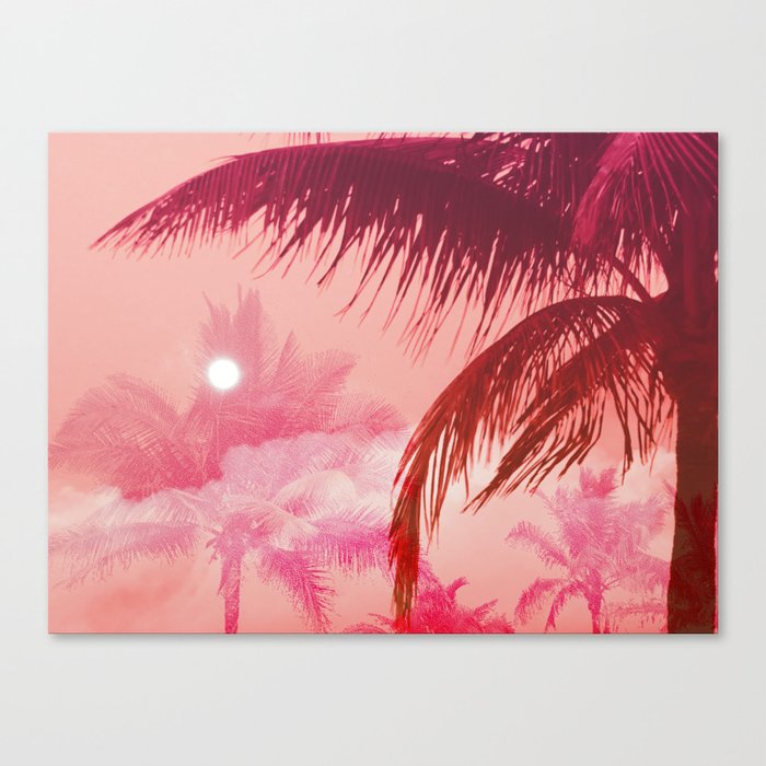 Tropical Pink Sunset Canvas Print By Summerstudio Society6