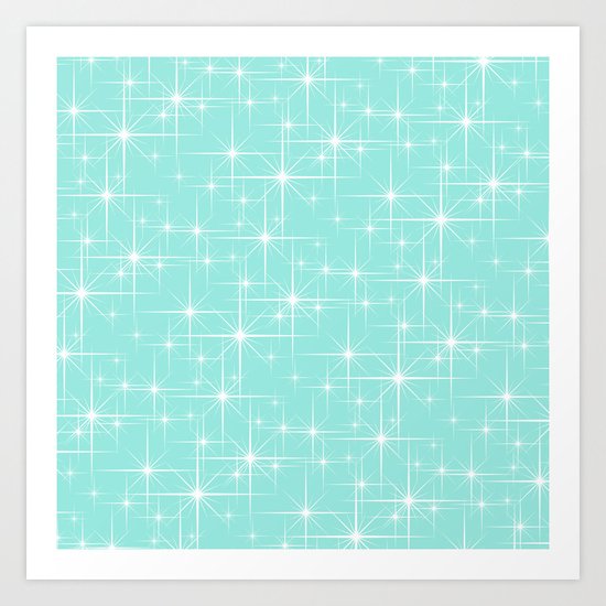 Glitter Tiffany Blue Art Print