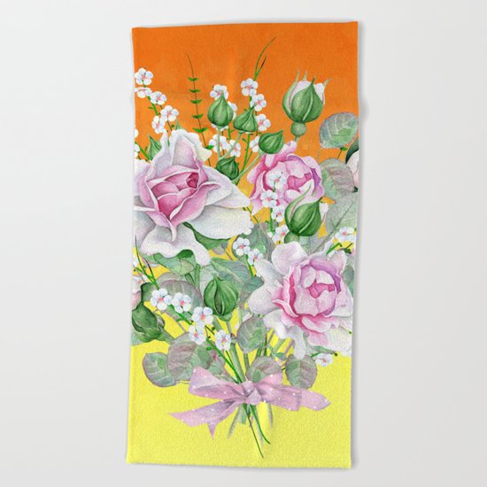 Flowers bouquet #22 Beach Towel