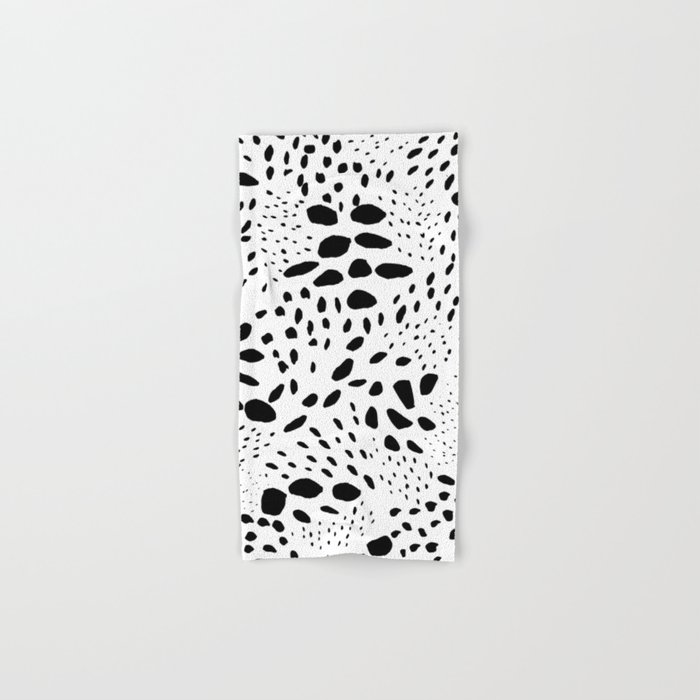 Modern Abstract Hand Painted Black Polka Dots Pattern Hand Bath