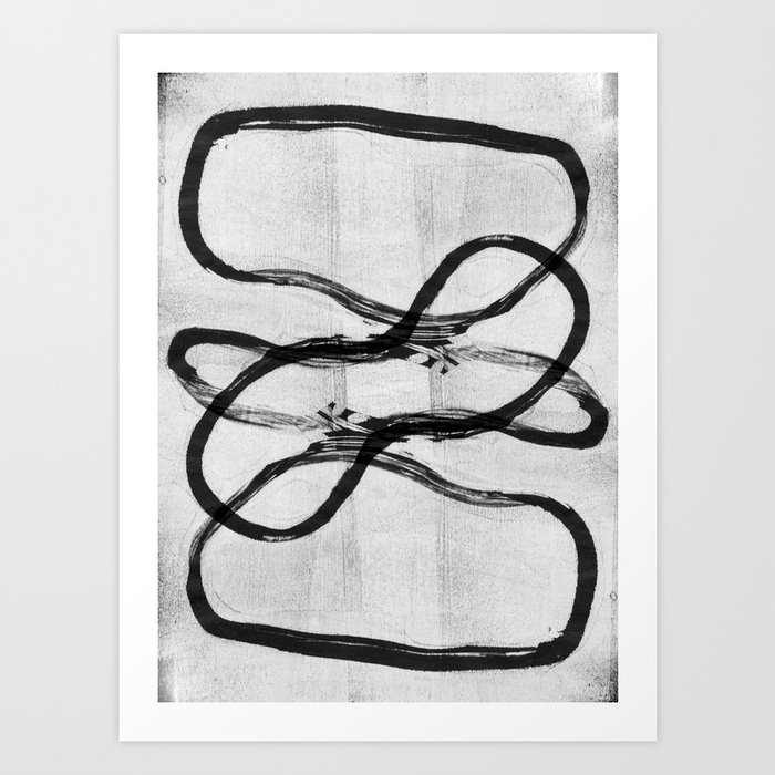 Black and White Abstract Shapes Art Print