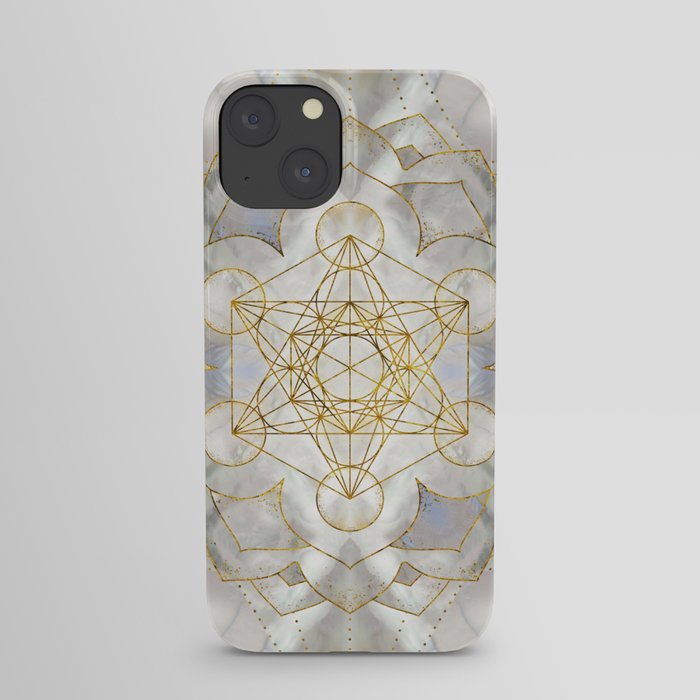Metatron's Cube in lotus Sacred Geometry  iPhone Case