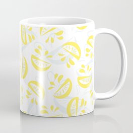 Abstract Lemonade 5 Coffee Mug | Lemons, Lemonslices, Summerpattern, Limitedpalette, Blue, Citrus, Lemon, Digitallemons, Juicylemon, Modernlemons 