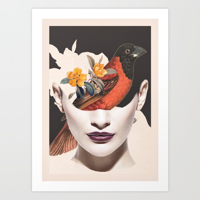 collage art / bird 2 Art Print by dada22 Society6