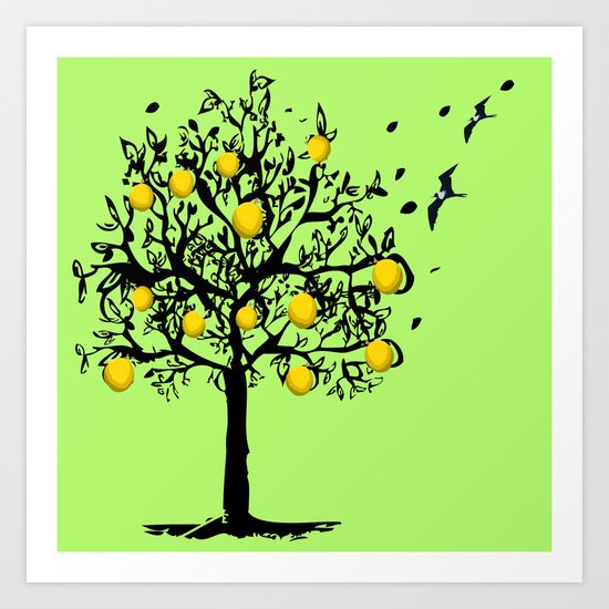 Orange tree Orchard Art Print