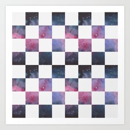 Galaxy Checkers  Art Print