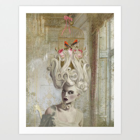 Pardon Madame, c'est que une cage à oiseaux? Art Print