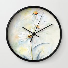 White Daisies Wall Clock