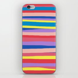 Abstract Expressionistic painting Stripes rainbow colored iPhone Skin