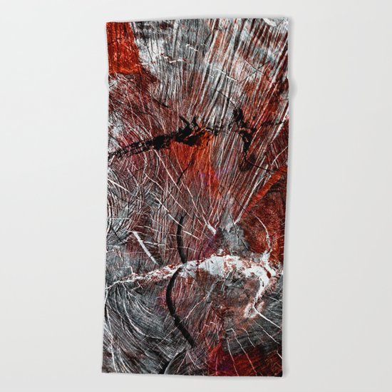 RED ARCHETYPAL STRUCTURES Beach Towel