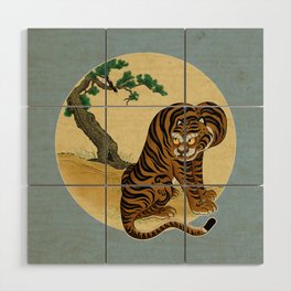 Tiger with magpie type-C : Minhwa-Korean traditional/folk art Wood Wall Art