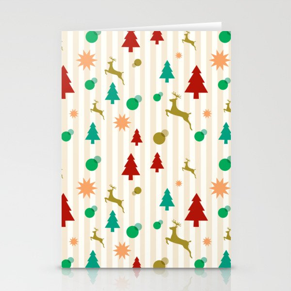 Christmas Pattern Retro Tiny Items Stationery Cards
