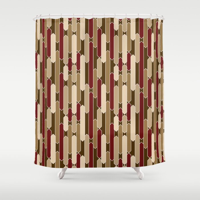Modern Tabs In Brown Burdy And Tan Shower Curtain By Mel Fischer Of Fine Arts Fis Society6