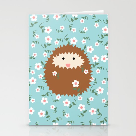 Hedgie in Spring Stationery Cards