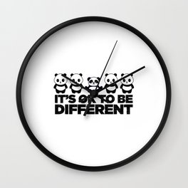 Okay To Be Different Panda Wall Clock | Panda, Funny, Ok, Graphicdesign, Animal, Itsok, Tobe, Autistic, Autismmonth, Itis 