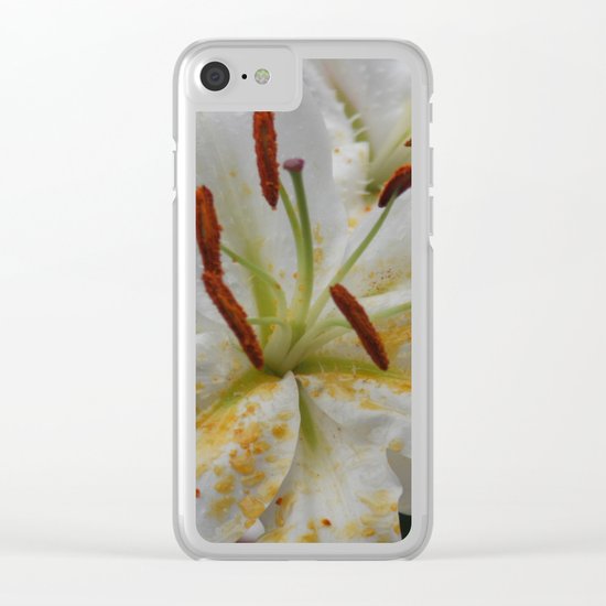 White lily Clear iPhone Case