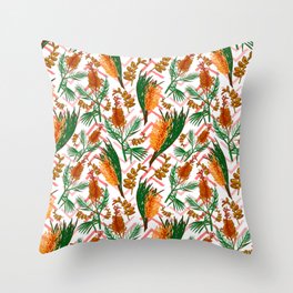 AnnieBCreative Beautiful Australian Native Floral Print Throw Pillow 18x18 Multicolor 