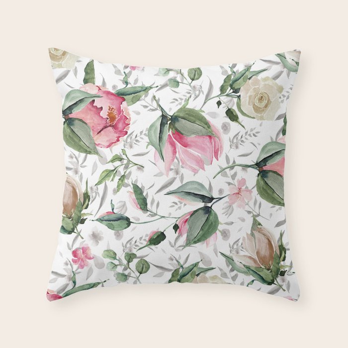 pink floral pillows
