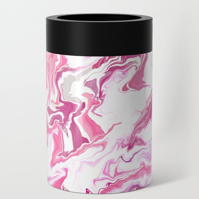 Petals of Femininity - Melted Marble Swirl in Pink Can Cooler