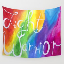 Light Warrior spiritual rainbow painting Wall Tapestry