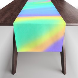 Rainbow Swirl Gradient Trippy Colorful Table Runner
