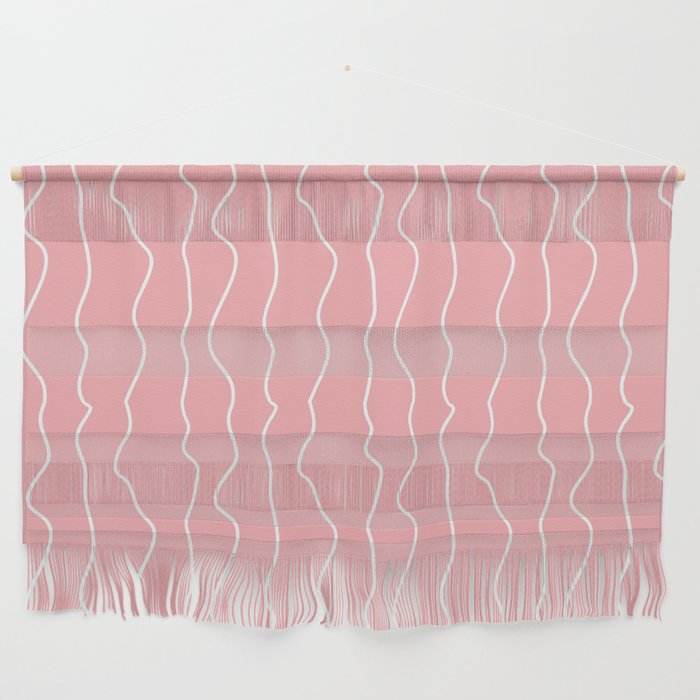pink and white line pattern Wall Hanging