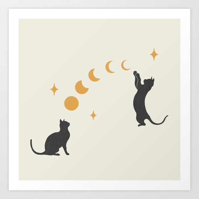 Cat Moon Phases Sticker, Cat Sticker, Moon Sticker, Cat Mom