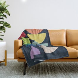 Abstract Flower Palettes Throw Blanket